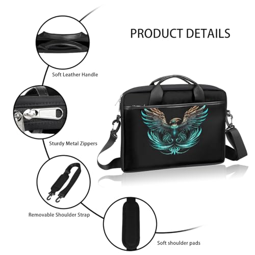 Funda para laptop de 15 pulgadas con diseño de fénix fantástico, maletín delgado para negocios, bolso mensajero para mujeres y hombres, funda para laptop para trabajo, oficina y viajes miniatura 4
