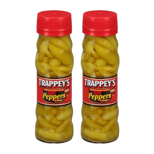 Trappeys Peppers in Vinegar, Hot, 4.5 oz (2 Pack)