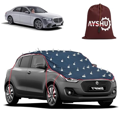 Image of AYSHU Water-Resistant Spike Car Cover for Mercedes Benz S-Class - Protects from Dogs, Monkeys, Dust, Sunlight & UV - Full Roof Universal Fit