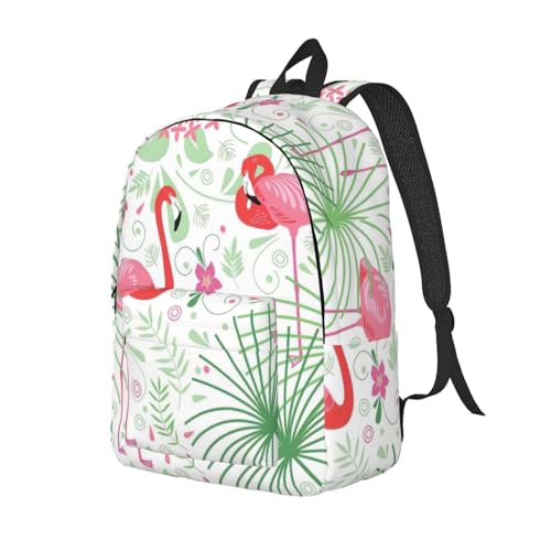 BREAUX Floral Flamingo Botany Canvas Casual Lightweight Duffel Bag, Fashion Duffel Bag, Unisex Travel Backpack2
