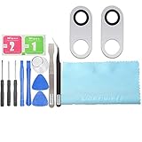 Bakewell Back Rear Camera Glass Lens Cover Replacement Parts for LG V30 Silver (2Pcs)