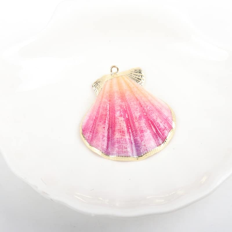 Coquillages de mer plaqués or x5 pour création bijoux - 5