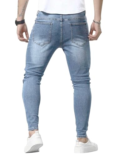 HUNGSON Skinny Jeans for Men Stretch Slim Fit Ripped Distressed - Image 4