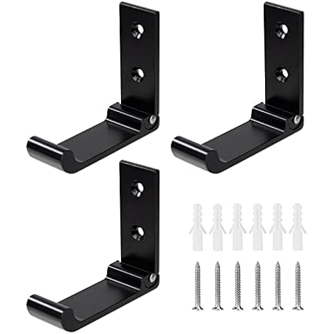 Ganchos Plegables Pared de 3 Piezas, Aleación de Aluminio, 15kg (Negro) Cover