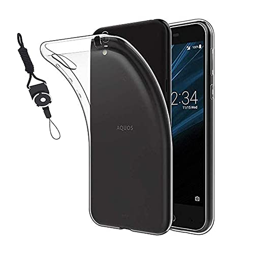 AQUOS sense basic 702sh 用の ケース クリア Sense SHV40 / Sense lite SH-M05 / Android One S3 カバー TPU 耐衝撃 極薄 黄変防止 柔らかい すり傷防止 指紋防止 耐久 携帯便利 ストラップホール付属 ネックストラップ付 AQUOS sense basic