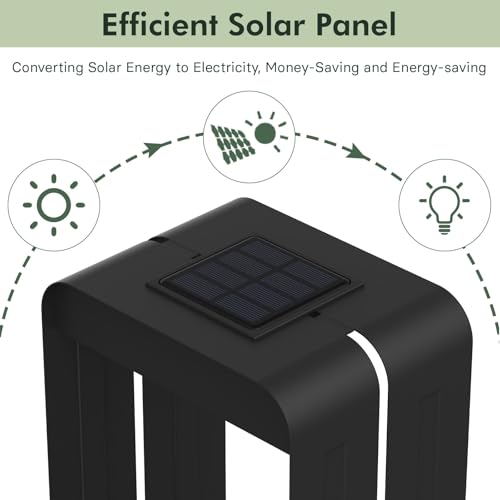 Grand patio Outdoor LED Solar Wall Sconce with Shelf Planter, Waterproof Solar-Powered Decorative Wall Lamp for Porch and Patio, Black, L-Rectangle - image 4
