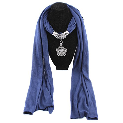 Zinc Alloy Flower Pendant Jewelry Scarf2