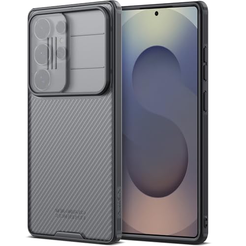 Nillkin for Samsung Galaxy S26 Plus Case with Camera Cover, [Lens Protection] Mil-Grade Shockproof Protective Bumper Hard Cover Slim Phone Case for Galaxy S26 Plus Cases Clear Black