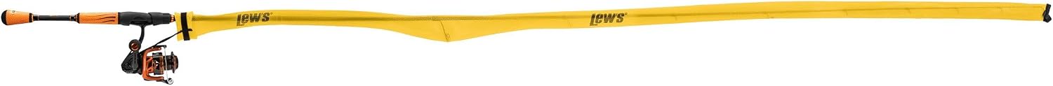 Lew's (SSYS1) Speed Sock Spinning Rod Cover, Fits 6-Foot 6-Inch to 7-Foot 2-Inch Rods, Yellow, Hook & Loop Strap for Storage