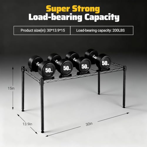 Image of 1 Tier Stackable Black Metal Wire Storage Shelving Unit