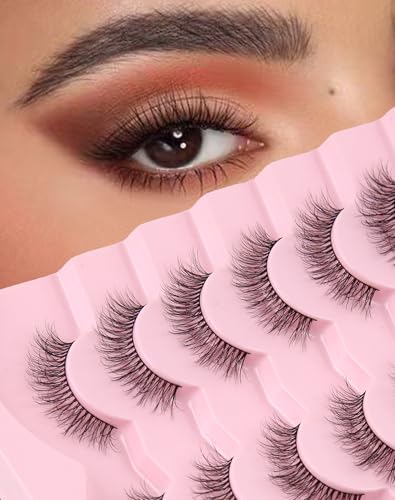 Onlyall Lashes Wispy False Eyelashes Mink Lashes Natural Look Eyelashes Wispy Fake Eyelashes Natural Lashes Fake Eye Lashes 12mm Lashes D23