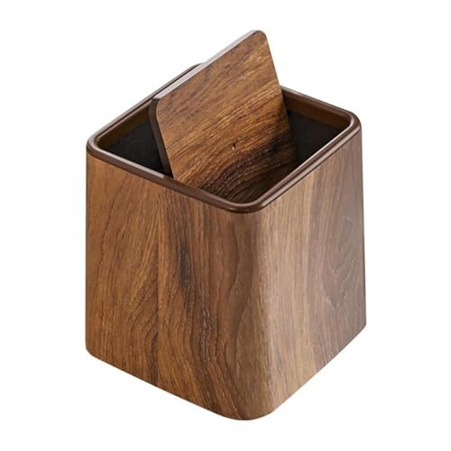 Cestino Per Scrivania Vintage – Cestino Rifiuti Tavolo Compatto – Portarifiuti Con Coperchio Per Cucina E Cameretta | Mini Pattumiera Da Scrivania Per Riciclaggio E Organizzazione | Cestino Elegante