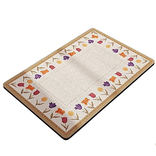 BACoverZone Tapis de Salle de Bain, Tapis de Bain Absorbant l'eau antidérapant, Tapis de Bain pour Baignoire Douche Salle de Bain (24"x35",Tulip) Cover