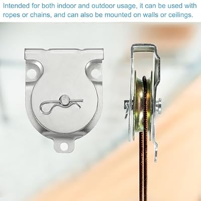 PATIKIL Ceiling Mount Single Pulley, 2 Pack 1-1/2 Inch Diameter Wall Mounted Single Pulley for 3/8 Wire Rope