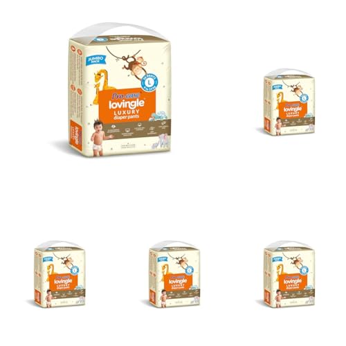 Image of Pro-ease Lovingle Luxury Wrapper Baby Diaper|Pant Style Diaper for Baby|Diaper L Size|2X preference on Absorption*IAdvanced Leakage Protection|Wetness Indicator|Easy Throw Tape|9-14 Kg|50 Pieces.