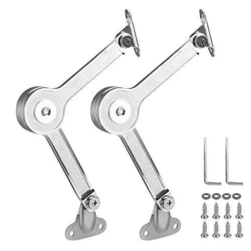 Color You 2 Pack Toy Box Lid Hinges Soft Close, Folding Lid Stay Hinge Heavy Duty, Tension Adjustable Chest Hinges Support 50LB 2pcs, Lid Support Hinge for Storage Chest, Toy Box and Cabinet