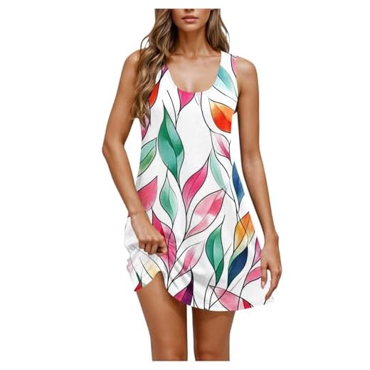 Vestidos femininos com estampa floral, caimento solto, gola V, sem mangas, midi praia, havaiano, tropical, verão, outono 2025, I-177 Colorido, GG