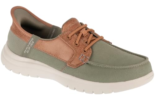 Skechers Tenis On The Go Flex Palmilla para Mujer, Textil Oliva, 38 EU