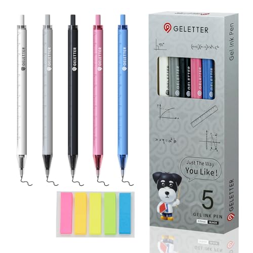 Bolígrafos Gel 2 en 1 GELETTER Macaron 0.5mm Negro Pack 5 miniatura 1