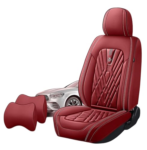 日産セレナ C27 C26 C25 H28.8~に適用車シートカバー座布団 防水 全天候型汚れ防止 取付簡単 滑り止め 収納便利クッションプロテクター前後席背もたれ耐摩耗性通気ナッパレザー素材(赤)