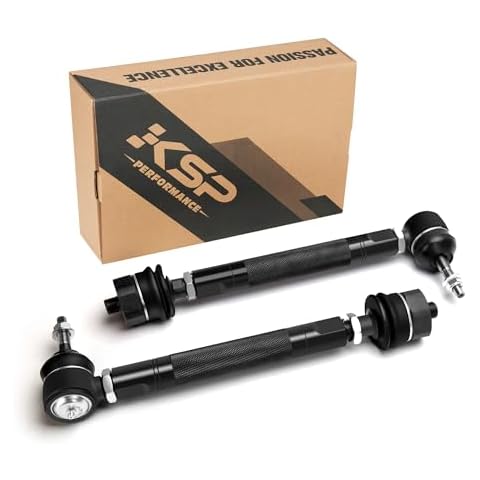 KSP Heavy Duty Tie Rods for 1999-2007 Chevy GMC Silverado Sierra 1500 2500, 0-6" Adjustable Tie Rod Ends Kit Fit Escalade Avalanche Suburban Tahoe Yukon 4x4 Trucks Only, 2PCS Front Lower Tie Rod Links Cover
