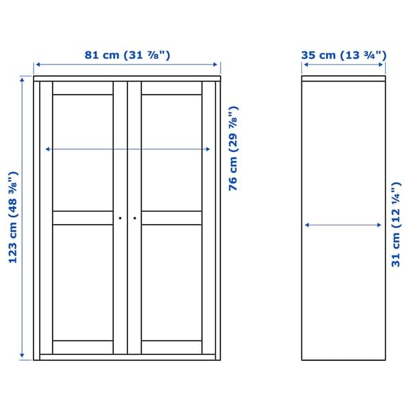 ProTuning HAVSTA Armoire à portes vitrées, blanc, 81 x 35 x 123 cm