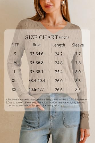 Image of Arach&Cloz Women's Wool Blend Fall Sweaters Business Casual Outfits 2026 | Soft&Breathable Pullover, Long Sleeve, V-Neck, Relaxed Fit Workwear, Business Casual, Teacher Outfits
