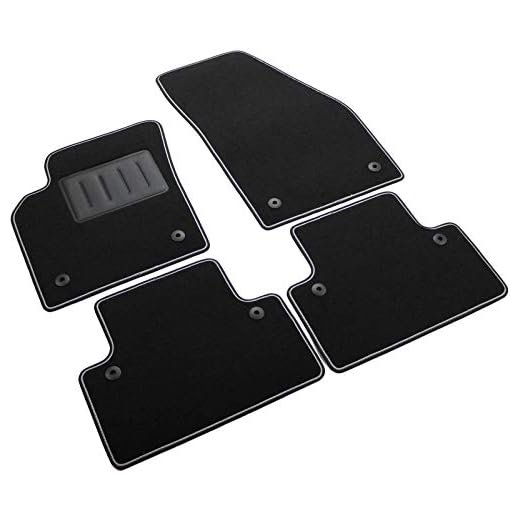 Il Tappeto Auto SPRINT04801 - Alfombrilla Negra para Coche, Antideslizante, con Borde Bicolor, embellecedor de Goma Reforzado, S40 II 2004> V50 2004> C30 2006>