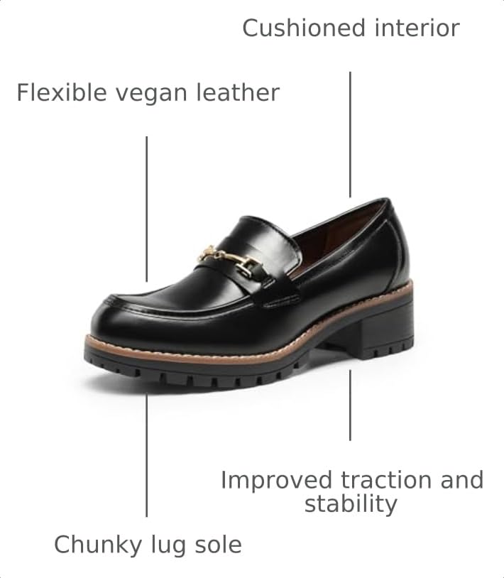 DREAM PAIRS Women's Chunky Loafers Dressy Business Shoes - Image 4