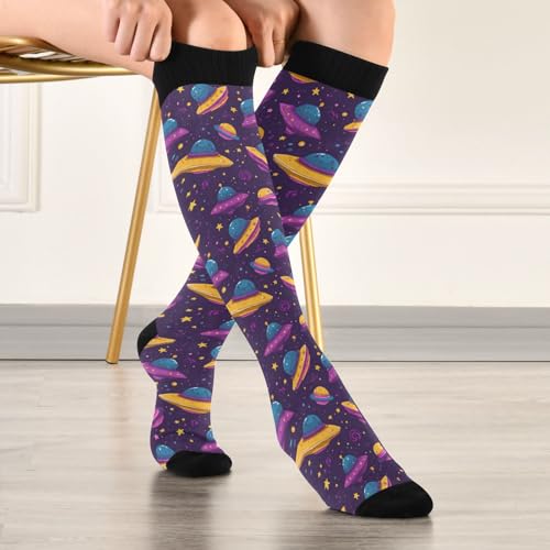 Image of Wusikd Pirate Skulls Compression Socks for Women and Men Circulation Cute Long Socks for Athletic Running 1