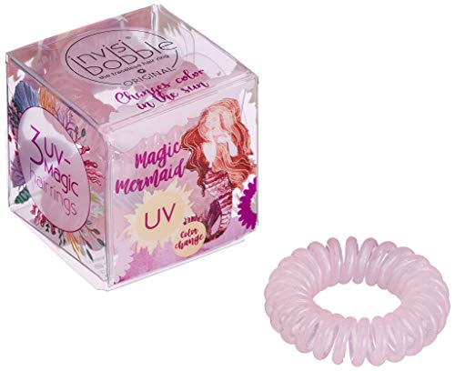 Invisibobble Original Magic mermaid Coral cha-cha, hair-sparing Spiral Hair gum, pink, Pack of 3 pieces