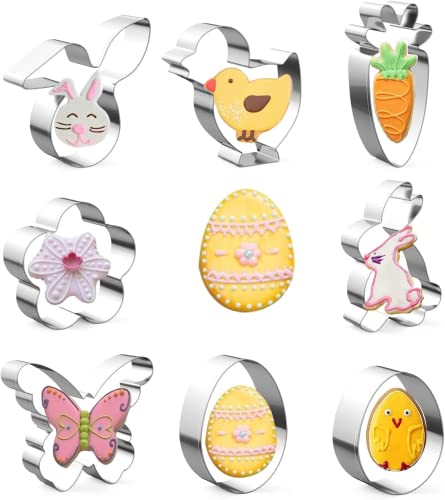 MIUTME Easter Cookie Cutter Set, 8Pcs Stainless Steel Biscuit Cut...
