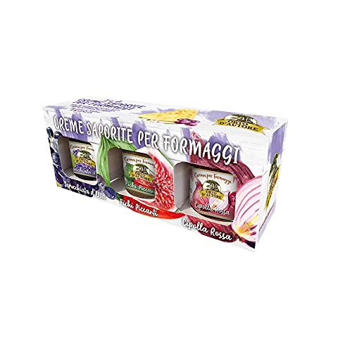 ORTO D'AUTORE Confettura Senapata Tris Blu 3x100 gr, Creme Senapate per Formaggi Made in Italy, Marmellate per Formaggi al Gusto di Uva, Fichi e Cipolla Rossa, Ortaggi Italiani, Ideale anche per Carni