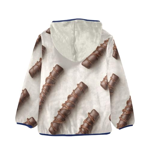 Chocolate Covered Crisp Wafer Bars Girls Fleece Jacket Girls Fall Jacket Girls Zip Up Hoodie Girls Sherpa Jacket 2-10T2
