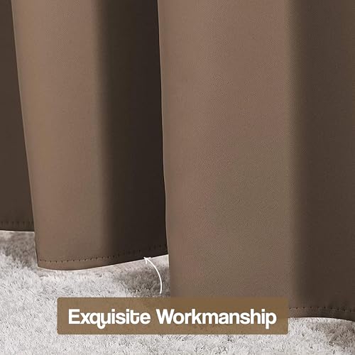 Image of FRESH FROM LOOM 8 ft Blackout Parde | 8 ft Door Curtains for Slider Track | Non-Ring Curtains | S-Wave Pleat | | Non-Ring Curtains | S-Wave Pleat | Door parda | Parde (Brown | 8 Ft Long, 2pc)