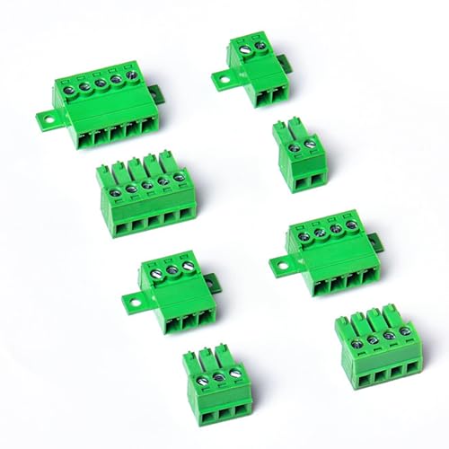 Bloque de terminales de tornillo de 8 pines, conector tipo Phoenix 3.81mm para cables 16-28 AWG 6