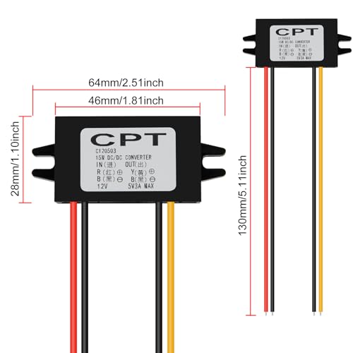 Image of 2Pcs DC Converter Waterproof 12V /24V to 5V Converter Step Down Module 3A 15W Power Adapter Voltage Regulator Car Power Converter Adapter