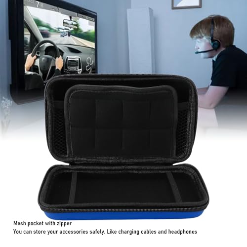 Image of LICAEVEY Portable Hard Shell Carry Case for New 3DS XL, Protective Travel Storage Bag with 8 Game Slots, Compatible with Super Edition, New 2DS XL, GPD 5.5in Gamepad Tablet (Blue)