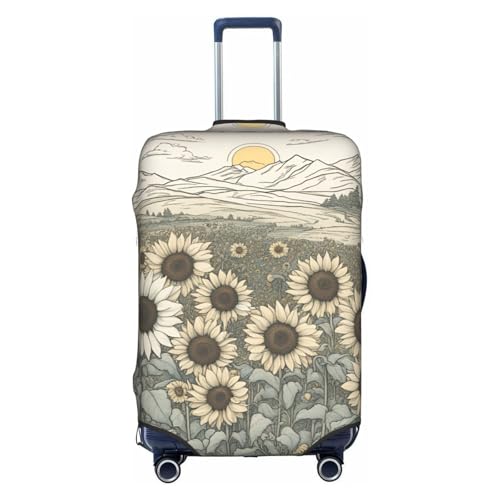 Sunflowers Chamomile Tsa Approved Luggage Cover For 18-32 Inch Suitcases Scratch-Resistant Stretch Luggage Cover