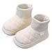 Girls Ankle Boots Plush Warm Boot Fashionable Casual Outdoor Boots Water Proof Wool Lined Warm Lightweight Winter Booties Outdoor Walking Shoes ﻿ (Beige, 4.5 Infant)