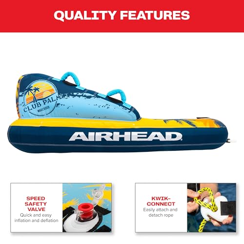 image for Airhead Mable Towable Tube for Boating, 1-2 Rider Inflatable Boat Tube