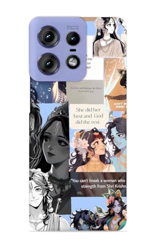 Image of RadhaKrishna Doodle Designer Printed Hard Back Cover for Motorola Edge 50 Pro 5G Attractive and Uniquely Crafted Smartphone Case