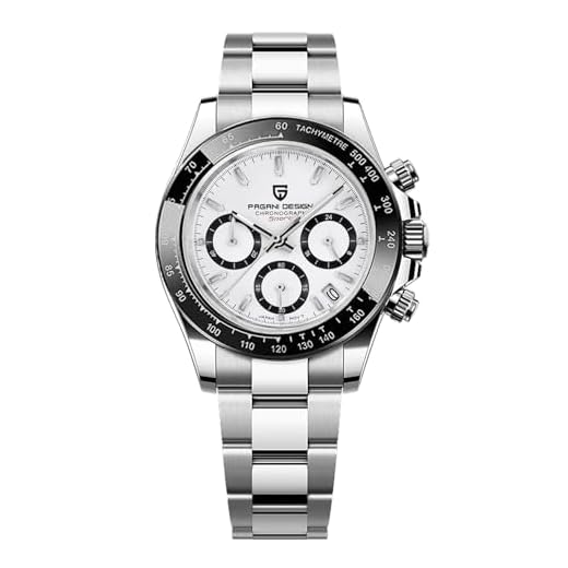 Pagani Design Orologio da uomo in vetro zaffiro, cronografo in acciaio inox, impermeabile, luminoso, movimento giapponese, orologio al quarzo da uomo