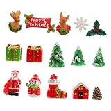 BESPORTBLE 15 Stuks Kerstversieringen Kerstballen Om Te Vullen Met Sneeuwtafereel Desktop Kerstboom Mini-boom Sneeuwpop Hertenornament