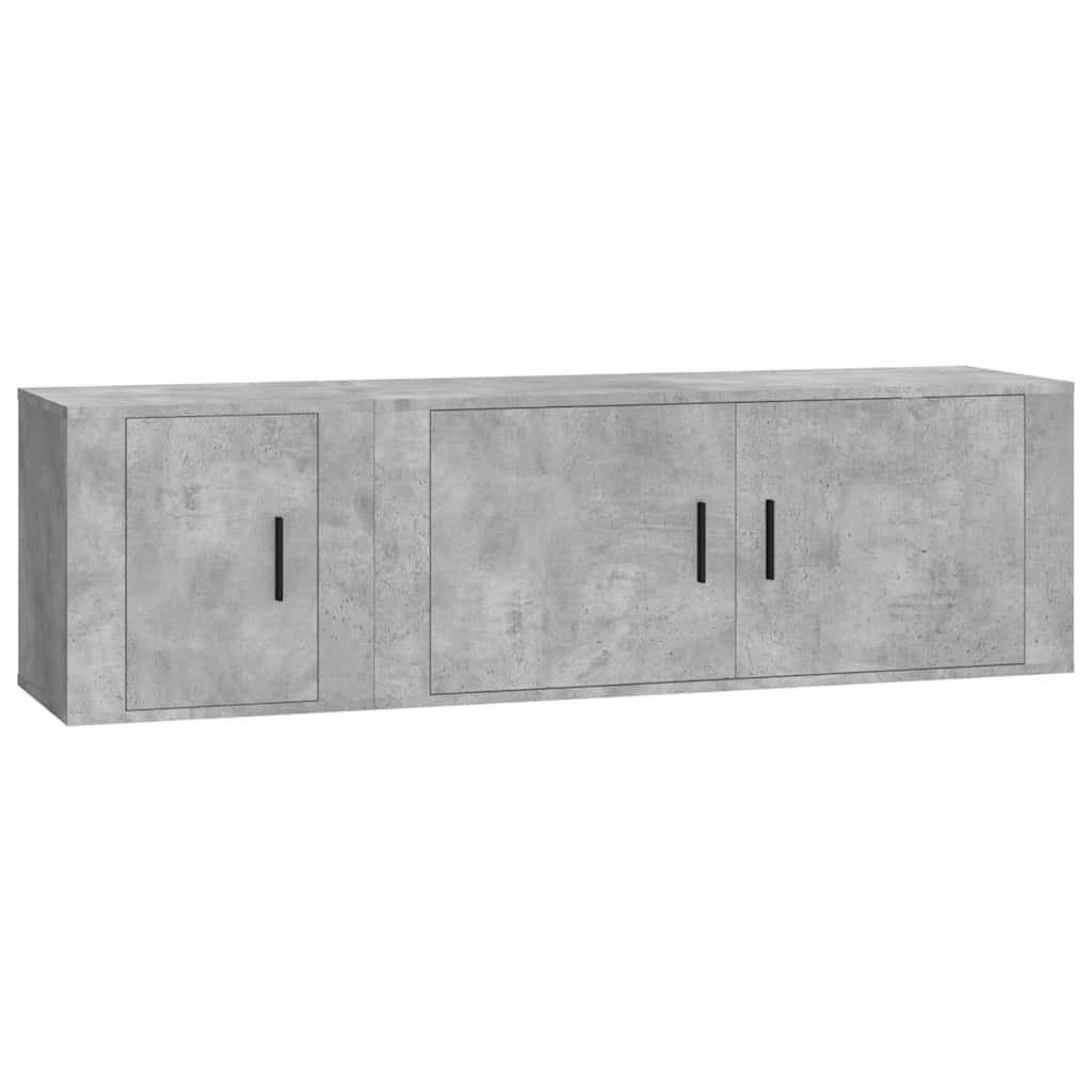 Genérico Set de Muebles de TV 2 pzas Madera contrachapada Gris hormigón,Mobiliario,Muebles TV,Gris,29.45 kg,3188426