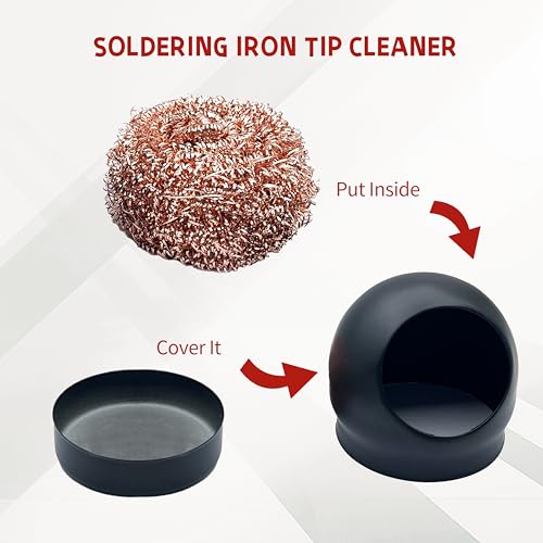 Image of Soldering Iron Tip Cleaner, Solder Tip Cleaning Wire, with 4 Soft Coiled Brass Wire ball