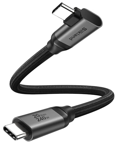 Image of Silkland 20Gbps USB C Data Cable Right Angle, Short 1FT USB C to USB C Cord