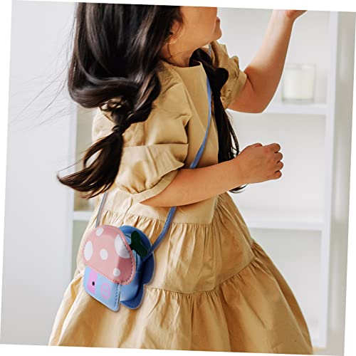 Boy Girl Mushroom Coin Purse Cute Cartoon Change Bag for Boy Girl Fashionable Shoulder Bag for Storing Coins Snacks and Items Light Blue4
