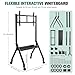 Interactive Whiteboard Stand for 42 to 75 Inch Screens Adjustable Floor Wheeled TV Cart Rack Holds Up to 210lbs Rolling TVs Bracket with Wheels & Laptop Shelf for Office/Classroom/Home
