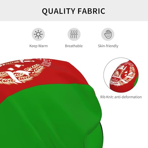 Afghan Flag Children Hip Hop Knitted Hat Kids Elastic Leisure Knit Cap Warm Sleep Beanies Black3